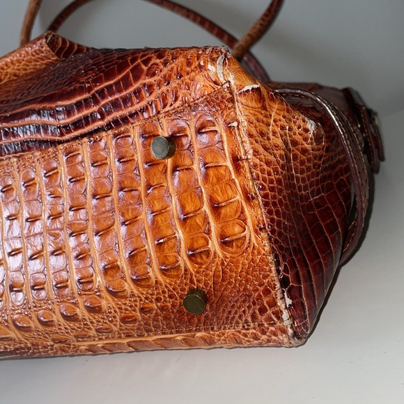 CHARLIE LAPSON Croc Embossed Brief Business Bag - Picture 7 of 10